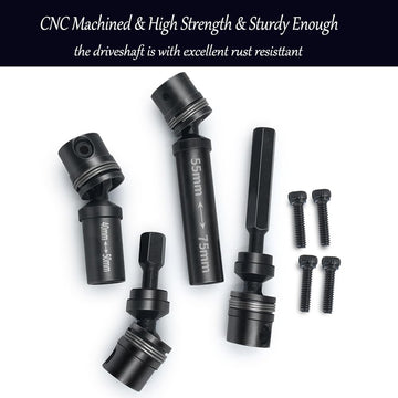 MOHERO 2Pcs Steel RC Drive Shaft Front Rear Center Driveshafts Set for 1/18 TRX4M Bronco Defender RC Crawler Car Upgrade