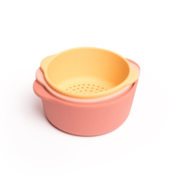 Inspire My Play - 3 X Nesting Bowls And Sieve - Perfect For Sensory Playtray - Sensory Bin Accessories - Special Education Classroom Supplies - Montessori Education Toys - Coral
