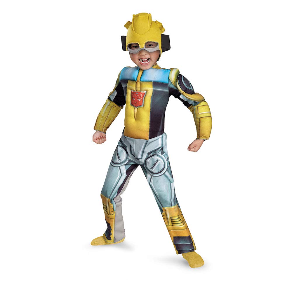 Disguise Costumes Bumblebee Rescue Bot Toddler Muscle Costume, Yellow/Silver/Blue, Medium