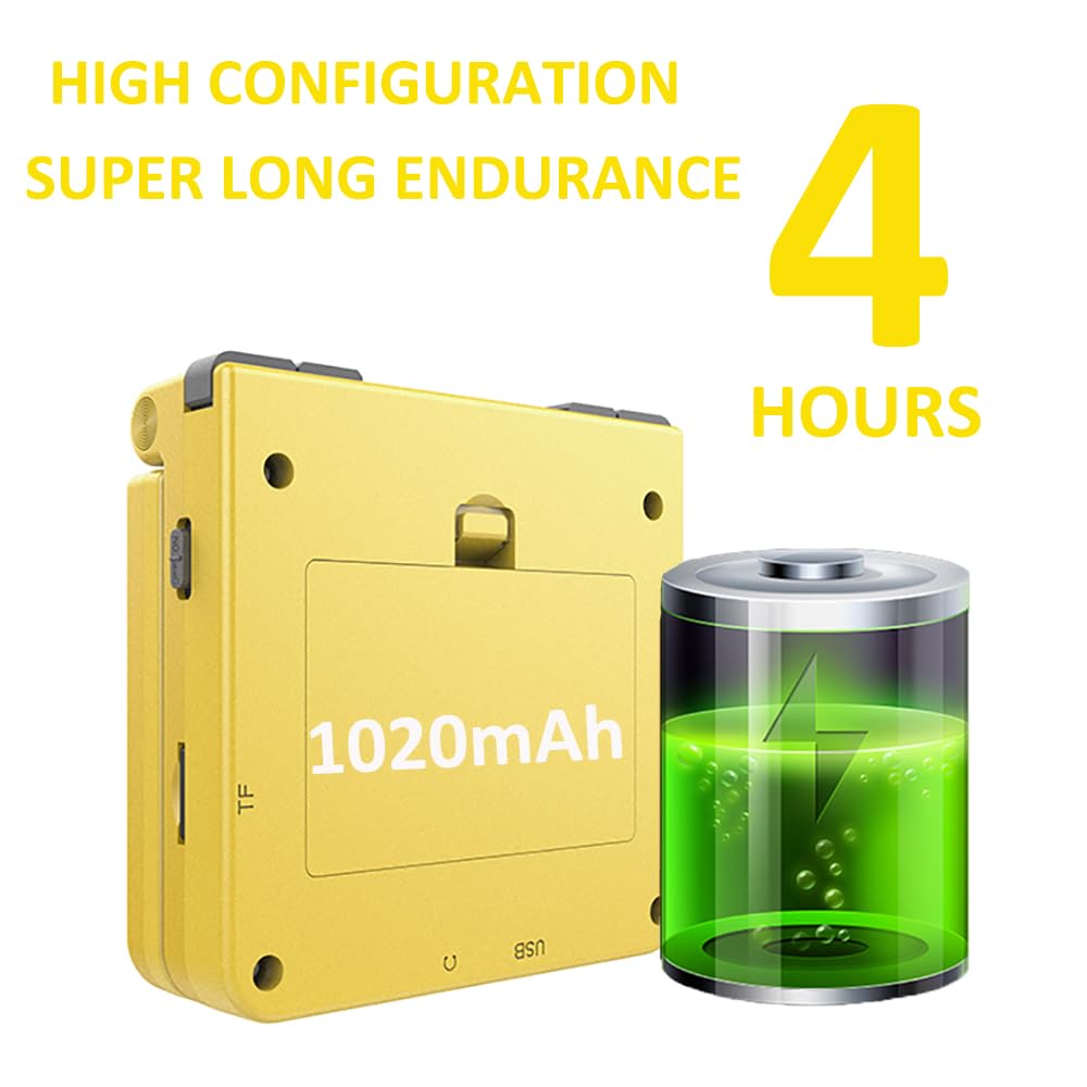 Goolrc Handheld Game Console 3-Inch Ips Screen Open Flip Handheld Console With 16G Tf Card Built In 2000 Games Portable Mini Retro Game Console Yellow