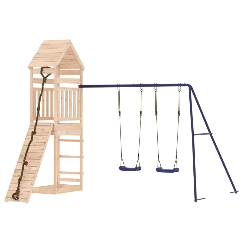 vidaXL Outdoor Playset Solid Douglas Wood - Transform Your Backyard Into a Playground with Climb, Swing, and Sandpit Features fo