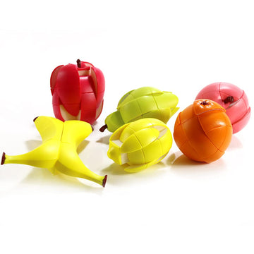 Yealvin Speed Cube Set, 3D Fruit Cube Set Of Peach Lemon Orange Banana Apple And Pear Magic Cube Bundle Children'S Educational T