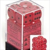 Chessex Manufacturing 25614 Opaque Red with Black - 16 mm Six Sided Dice Set of 12