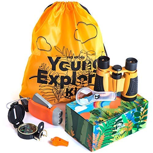 Hq 4Kids By: We 4U - Outdoor Adventure Kit For Kids: Binoculars, Compass, Magnifying Glass & Flashlight. 3-12 Year Old Boys & Gi