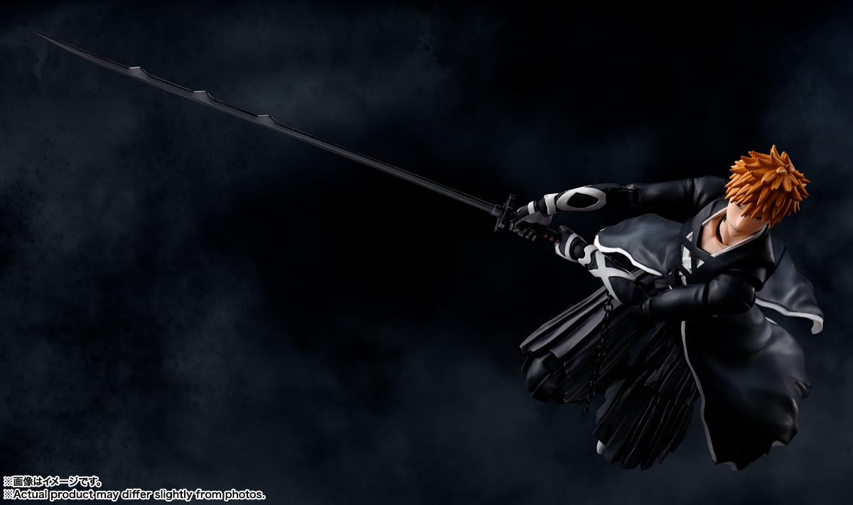TAMASHII NATIONS S.H.Figuarts Ichigo Kurosaki Action Figure - Bankai Tensazagetsu, 6.1 Inch, PVC, Model BAS65143
