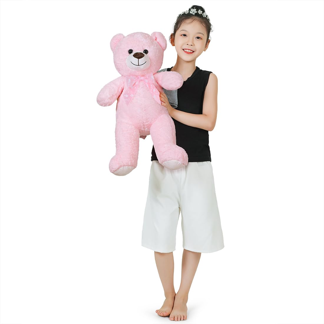 Sausudols Teddy Bear Stuffed Animal 16'' Small Teddy Bear Gift For Valentine'S Day Christmas Birthday Pink
