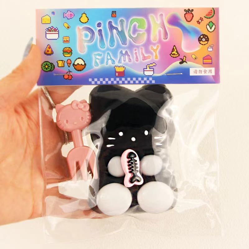 1Pcs Squishy Cat Squeeze Toys,Squeeze Cat Kawaii Sticky Squishies Stress Relief Squishies For Kids Party Favors, Pinch Family Sq