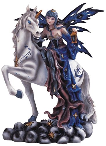 Stealstreet Ss-G-91464 Blue Fairy Riding Unicorn Collectible Figurine Decoration Statue Decor