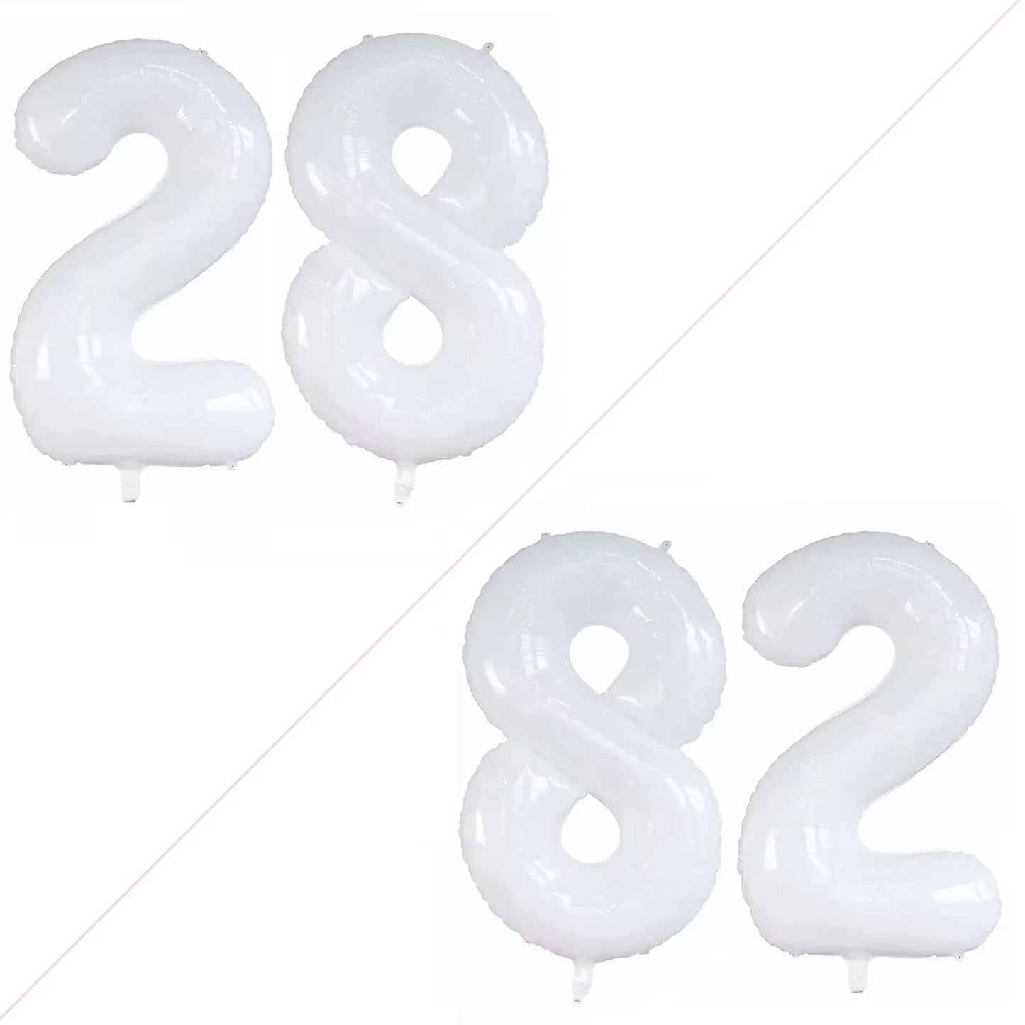 Goer Number 28 Balloons For 28Th Birthday Party Decorations,42 Inch Jumbo Foil Helium 82 Balloons For 82Nd Birthday Party Decoration (White)