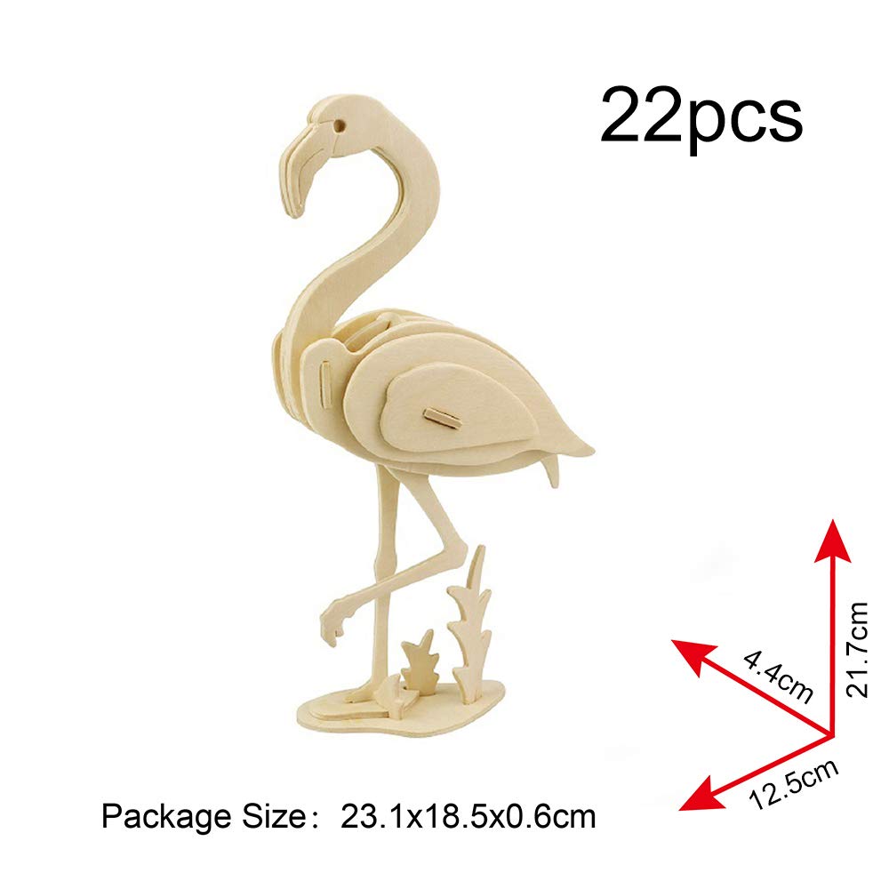 Georgie Porgy 3D Wooden Puzzles For Kids Toys Construction Woodcraft Kits Diy Model Puzzle Kits Birthday Gifts Pack Of 3 (Butterfly Unicorn Flamingo)