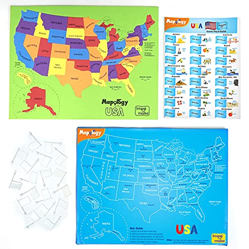 Imagimake Mapology Usa Map With Capitals | Learning States And Capitals | Us Geography Toys For Ages 5-7 | Jigsaw Puzzles For Kids Ages 8-10 Years | Easter Gifts For Kids | Easter Toys