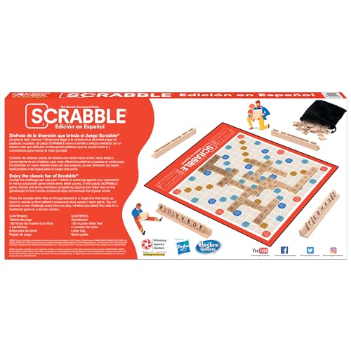 Winning Moves Scrabble Edicion En Espanol/Spanish Scrabble Games Usa, World'S Most Famous Word Game Designed For The Spanish Language, For 2-4 Players, Ages 8+