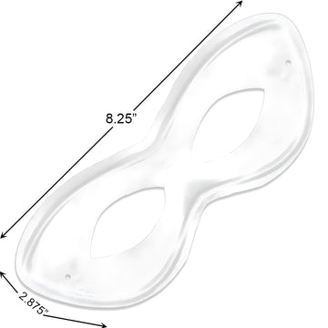 White Super Hero Fabric Eye Mask - 2.87'' x 8.25'' - Durable, Comfortable & Perfect Fit - Ideal for Parties, Cosplay & More