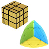 Jo Baby Cube Combo Set of Gold Mirror & Mastermorphix Cube High Speed Stickerless Magic Cube Puzzle (CUBE-GPY)