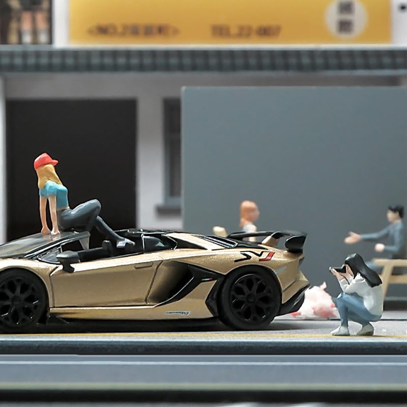 kivcmds Painted Figure 1:64 Scale Mini Model Trains Architectural Plastic People Figures Squatting Photography Girl Figure Model