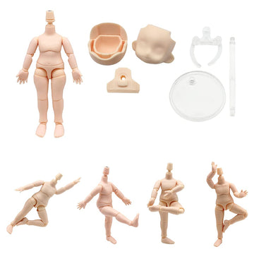 Niannyyhouse Dod 13Cm Doll Action Figures Body Suitable For 1/12 Bjd Dolls Head Dress Up (Milky White-Standard Package B)
