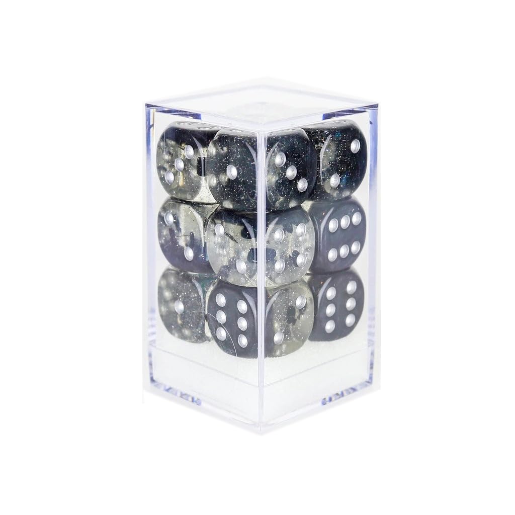 Sirius Dice 16Mm D6 Spades W/Silver (12)