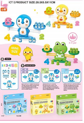 Educational Mini Math Balance Game for Kids Animal Counting & Addition Learning Toy Interactive STEM Balance Scale for Presc