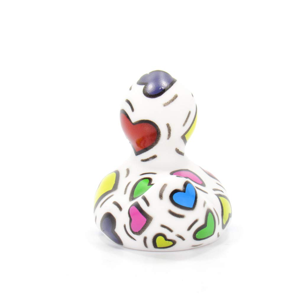 Pop Heart (Mini) Rubber Duck By Bud Ducks | Elegant Gift Ready Packaging - 'Living In A Bubble Of Love!' | Child Safe | Collectable