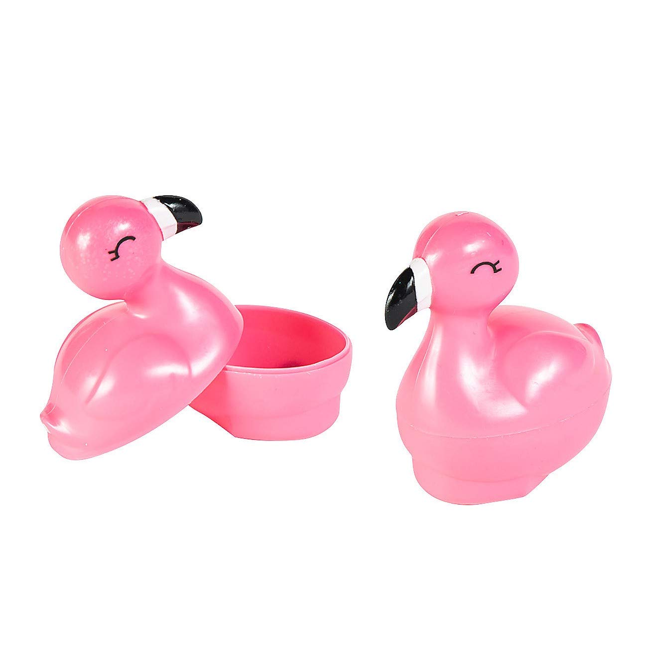 Pink Flamingo-Shaped Plastic Easter Eggs - Party Supplies - 12 Pieces