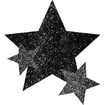 Amscan Stars Assorted Glitter Self-Adhesive Body Jewelry, 5' X 3 1/2' (Pkg. Size), Black
