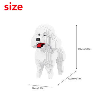 Larcele Mini Building Blocks Animal Set, Diy Micro 3D Building Toy Bricks,790 Pieces Kljm-05(Teddy In White)