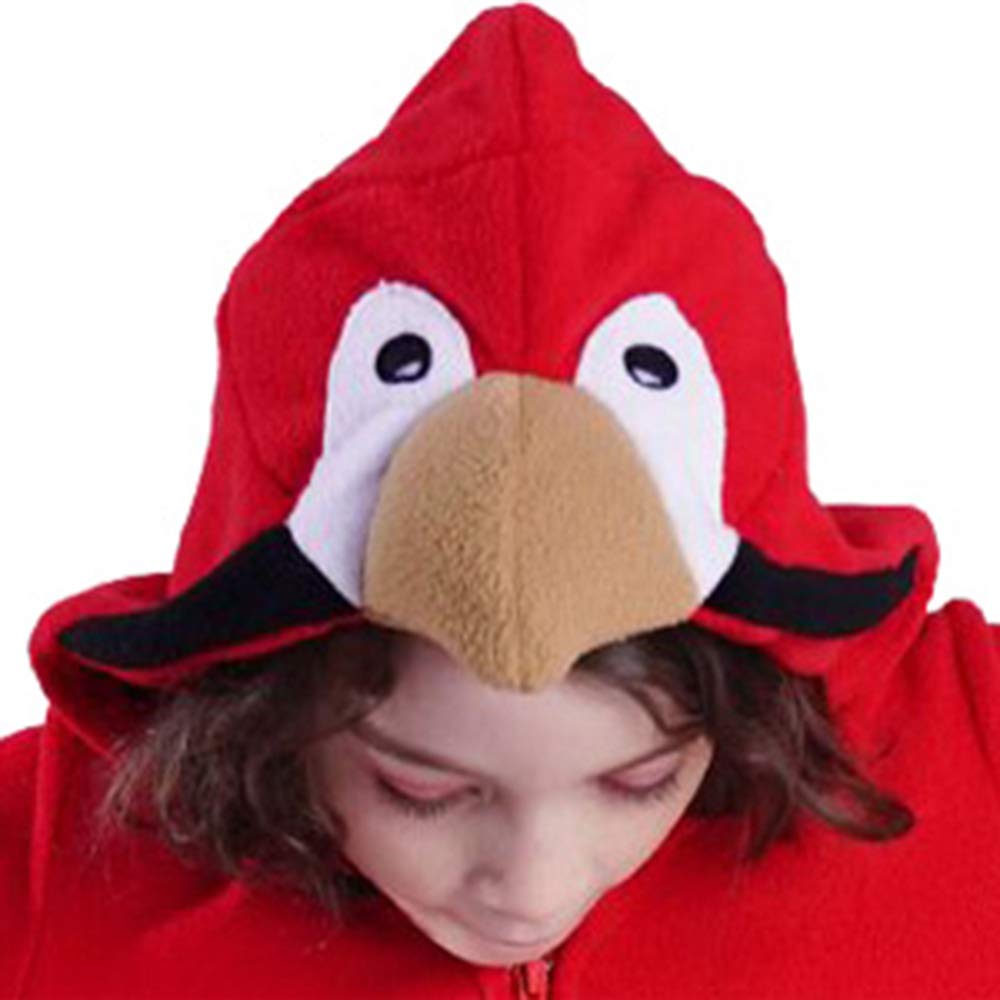 Pgond Girl'S Parrot Jumpsuit Kids Red Costume (L/10-12Y)