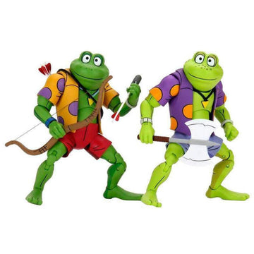 Neca Teenage Mutant Ninja Turtles 7' Scale Genghis & Rasputin Frog Collectible Action Figures Set