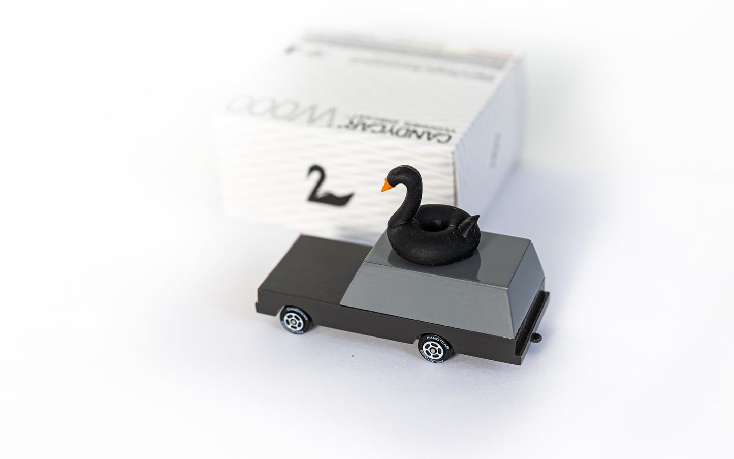 Candycar Wooden Diecast Collection - Black Swan Wagon, Premium Handcrafted Beech Wood Toy Car