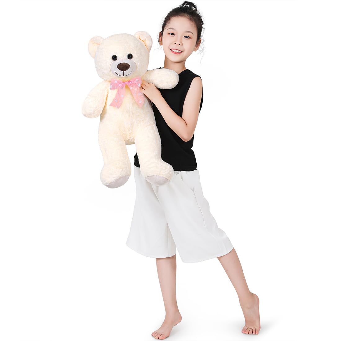 Sausudols Teddy Bear Stuffed Animal 16'' Small Teddy Bear Gift For Valentine'S Day Christmas Birthday White