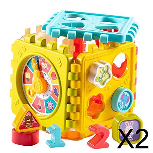 CALANDIS?2xNumber and Shape Blocks Cube Fun Training Interactive Sorter Puzzle Toys | Preschool Toys & Pretend Play