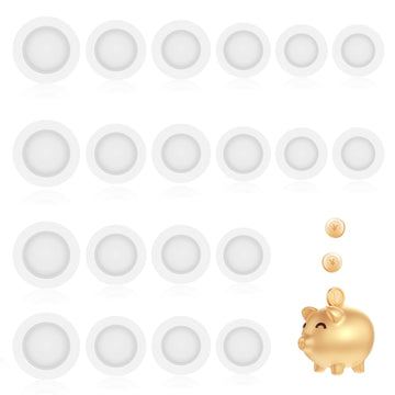20 PCS Piggy Bank Stopper, 5 Sizes Rubber Saving Box Plug Rubber Saving Box Plug Round Piggy Bank Stopper Cover White Rubber Mon