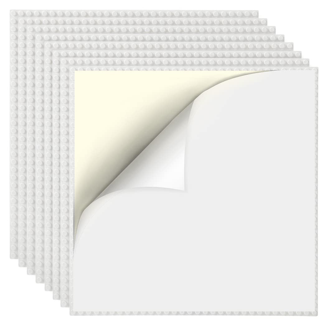 Etarnfly 8 Pack Peel-And-Stick Building Baseplates, 10 X10 Classic Self-Adhesive Building Boards - 100% Compatible With All