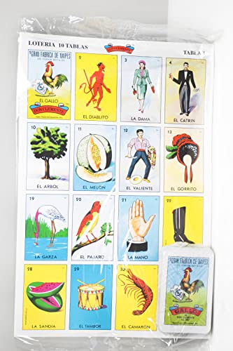 Don Clemente Mexican Jumbo Loteria Set, Deck Of Cards Fun And Educational, 10 Large Boards