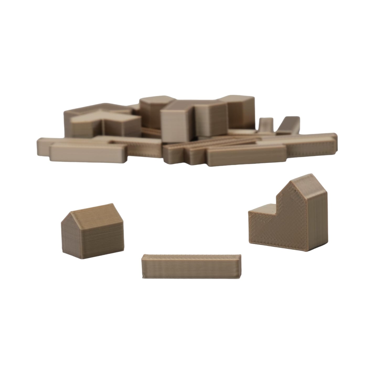 Bkprint3D Replacement Pieces For Catan Board Game | Settlers Pieces | 82 Colors | Base Set | (54_Silk_Coffee)