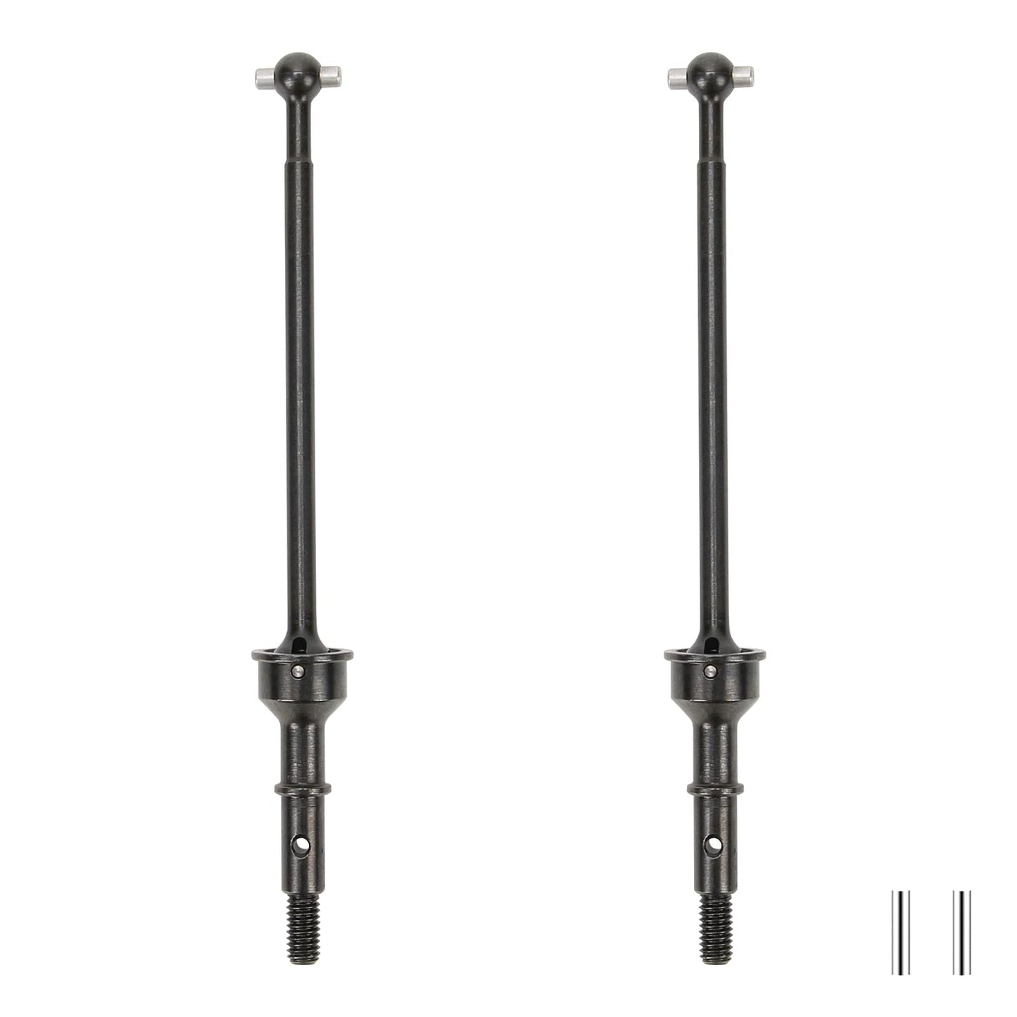 RCAWD 2X #45 Steel CVD Driveshaft Set Complete for Losi 1-10 22S 2WD No Prep Drag Car Upgrade Parts (Black)