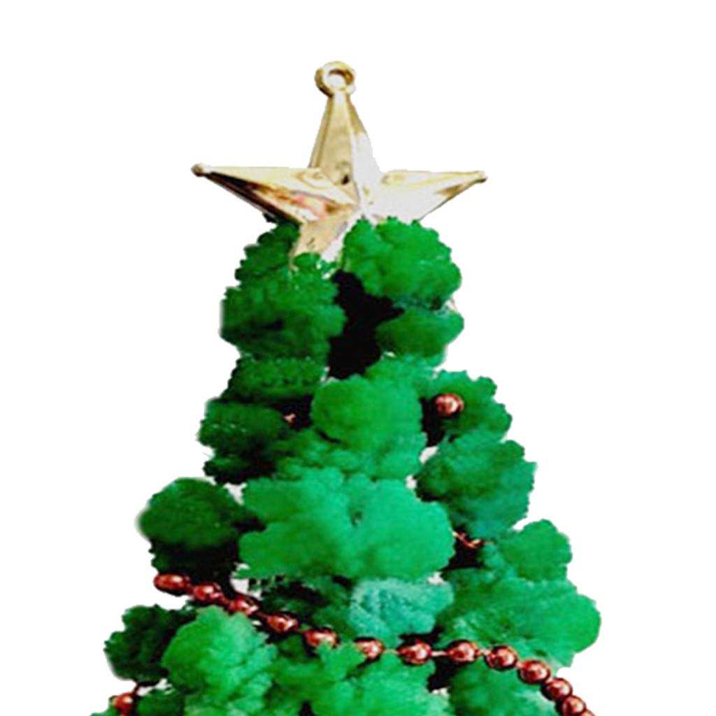 Geduochn Mini Christmas Tree Magic Growing, Paper Tree Diy Crystal Growing Kit/Ornaments Decoration Toy Novelty Xmas Gift Boys Girls Science Kits & Toys Learning Guide (2Pcs)