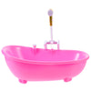 Toyvian Toy Bathtub For Dolls, Baby Doll Real Working Bath Set Electric Bathtub With Shower And Faucet Pretend Play Toy Play Wat