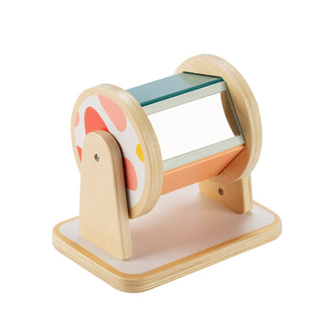 Twefex Montessori Spinning Drum - Colorful Wooden Toy for Babies 6-12 Months, Ideal Montessori Toy for 1-Year-Old Infants, Medium Size