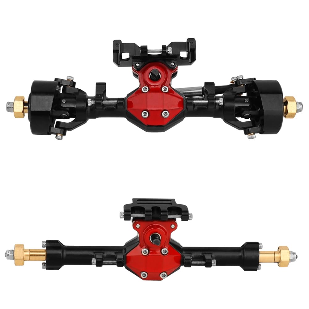 Pothyes Diamond Shape SCX24 Aluminum Axle Upgrades for Axial SCX24 Deadbolt C10 JLU Gladiator Bronco 1/24 RC Crawler (Black)