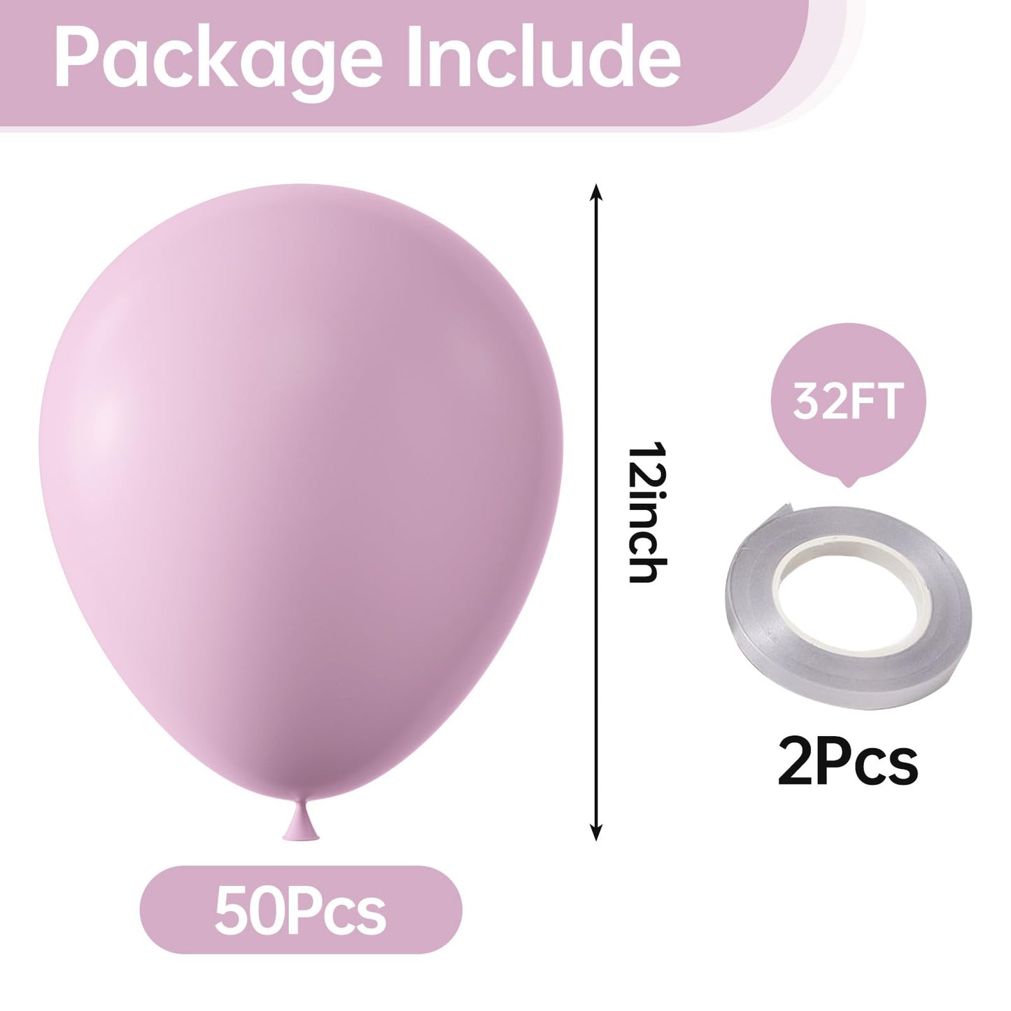 Kalor 12 Inch Pastel Pink Balloons, 50 Pcs Latex Helium Macaron Balloons For Kid'S Birthday Party, Baby Shower, Wedding, Graduate Party Decorations