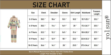 Yolsun Tan Fireman Costume For Kids, Boys' And Girls' Firefighter Dress Up (8 Pcs) 4-5 Years