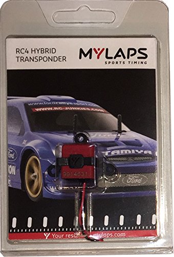 MyLaps RC4 Hybrid Transponder for R/C Cars - 16mm x 19mm x 6mm, Plastic, Red