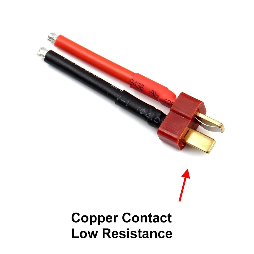 5 Pairs T Plug Connector Female and Male Deans with 14AWG Silicon Wire for RC Lipo Battery Cable Drone
