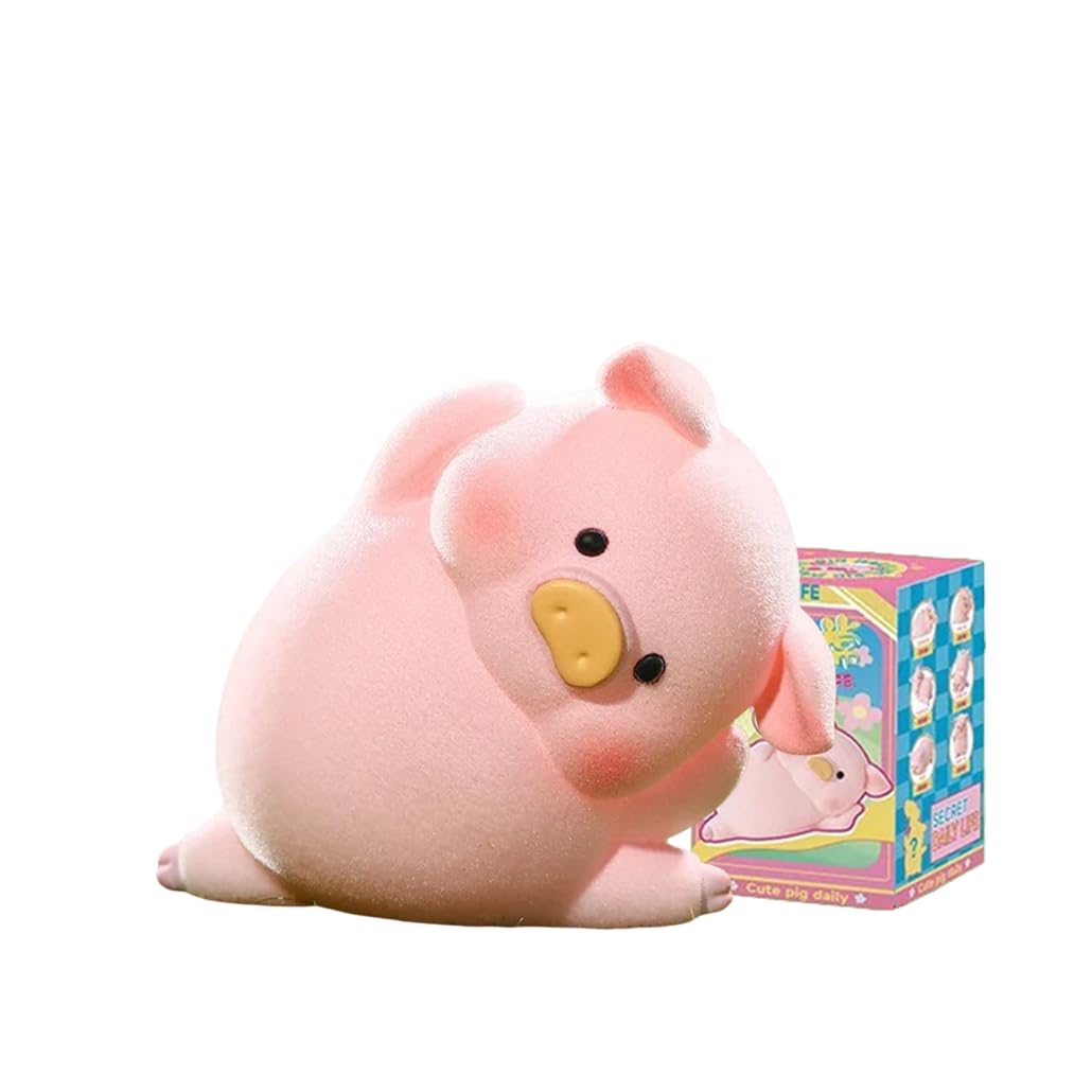 Maidimiao Flocking Cute Piggy Daily Life 1Pc Pig Blind Box Bags Figures Collectible Toys Birthday Gifts Miniature Figurines Dect