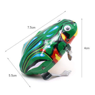 Hystyle 6 Pcs Clockwork Spring Frog Toy Green Metal Jumping Frog Wind Up Toys For Kids