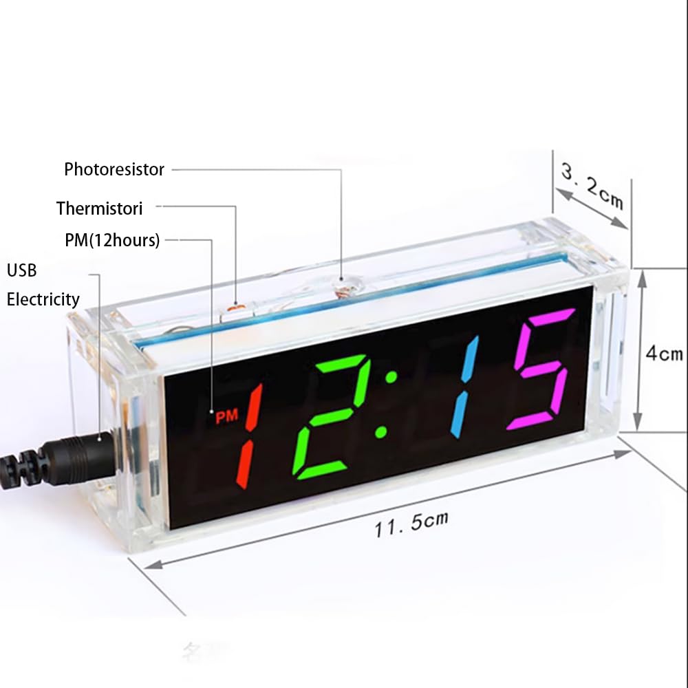 Gikfun Colorful Digital Led Electronic Alarm Clock Diy Kits Soldering Practice Learning Project Ek1973