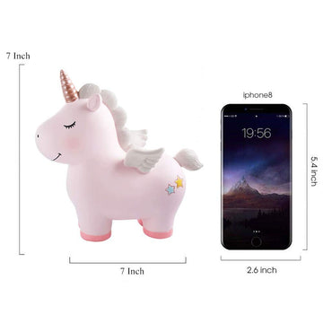 Yeirve Piggy Bank For Girls Kids, Resin Unicorn Piggy Bank, Kid‘S Money Banks Coin Banks, Gift Package,Girls Piggy Bank For Kids,Best Christmas Birthday Gifts For Kids
