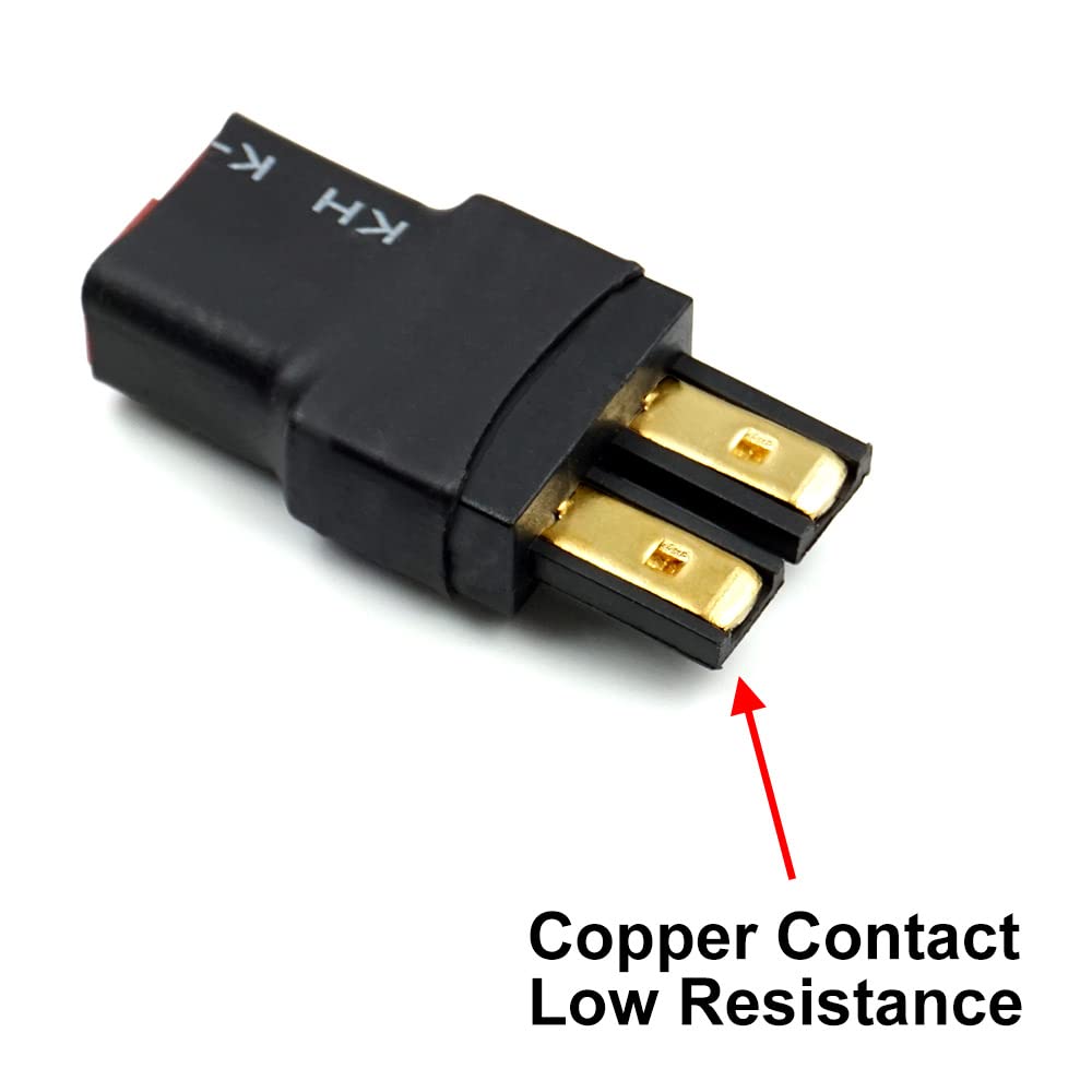 elechawk 4 PCS Female T-Plug Deans to Male Adapter Compatible with TRX Connector for RC Battery ESC and Charger