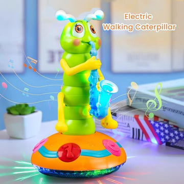 Children'S Electric Caterpillar Saxophone Musical Toys, Dancing Saxophone Caterpillar,Baby Sensory Toys With Led Lights For Todd